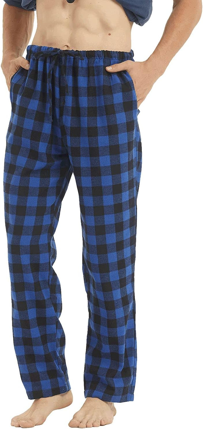2-3 Pack Men'S Pajama Pants Flannel Cotton Soft Pajamas for Men Plaid Pj Bottoms Lounge Sleepwear with Button Fly